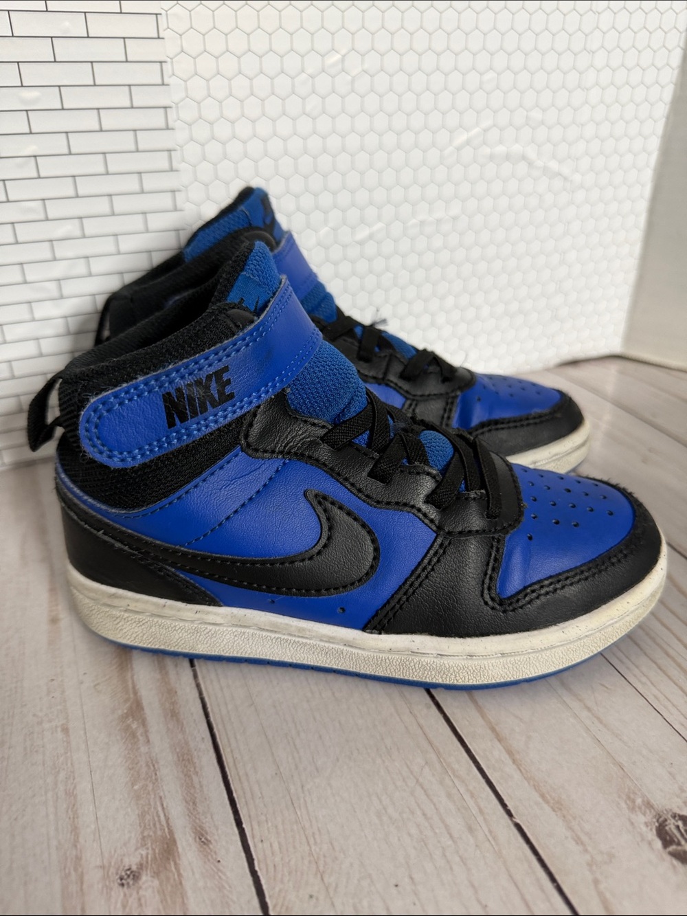 Nike Kids Royal Blue and Black High-Top Sneakers
